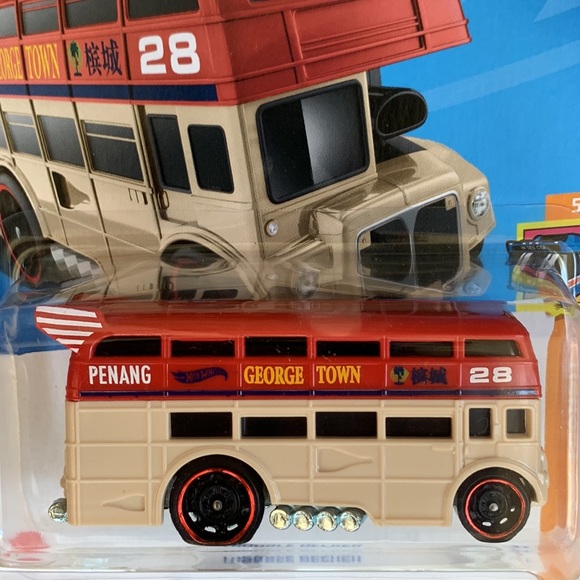 Hot Wheels Trouble Decker George Town Penang Bus Hotwheels Lets Race Netflix New - Picture 2 of 5